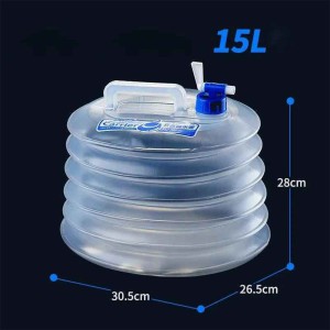 گالن آب تاشو نیچرهایک مدل Collapsible water bucket PE کد NH14S002-T گنجایش 15 لیتر