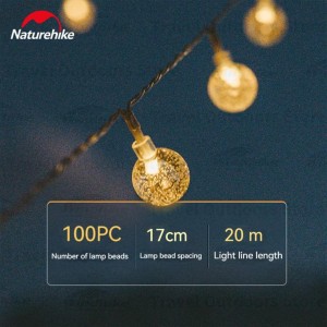 چراغ ریسه ای خورشیدی 20 متری نیچرهایک مدل CNH22DQ027