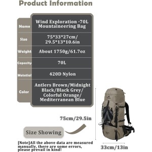 کوله پشتی نیچرهایک 70 مدل NH70B070-B