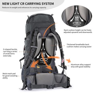 کوله پشتی 70 لیتری نیچرهایک مدل NH70B070-B Naturehike