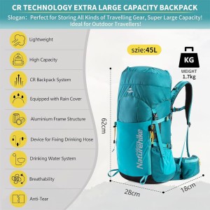 کوله پشتی نیچرهایک مدل Cloud Trail کد NH18Y045-Q گنجایش 5+45 لیتر