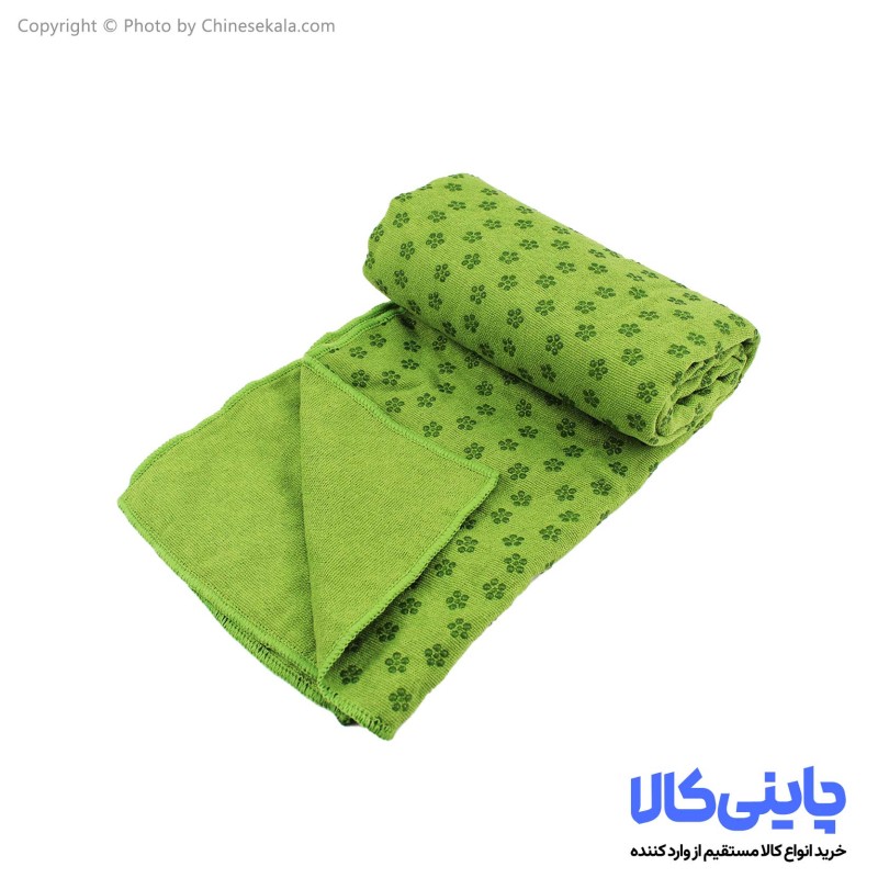 مت یوگا حوله ای استپ دار سبز