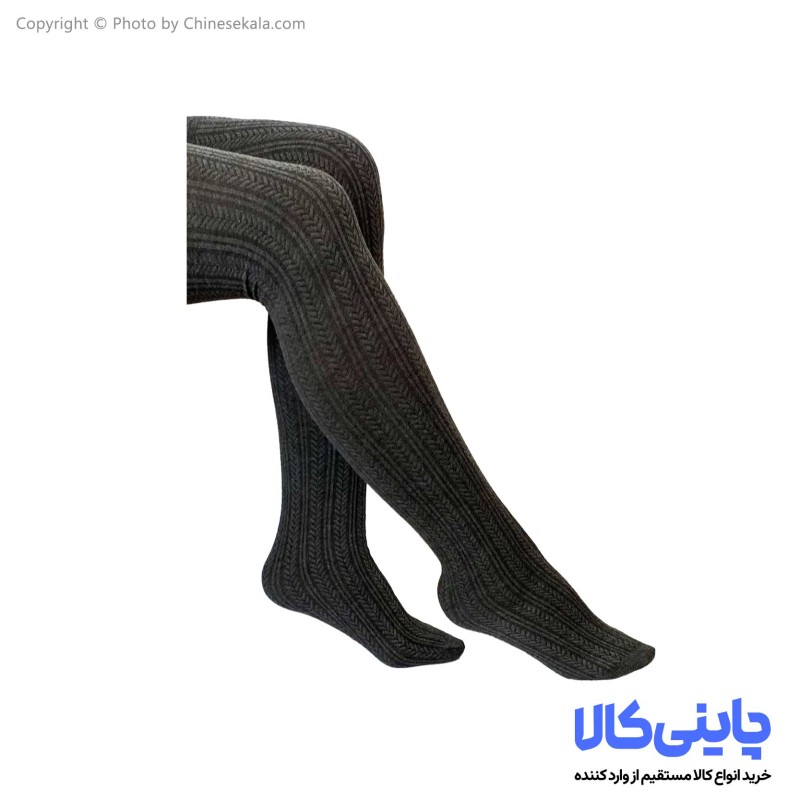 جوراب شلواری طرح گندم دودی زنانه سایز M
