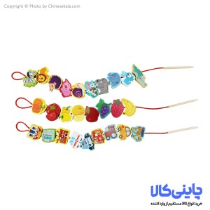 نخ و مهره چوبی سطلی مدل MUWANZI