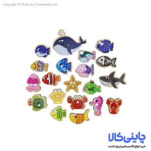 پازل ماهیگیری چوبی سطلی مدل حیوانات دریایی