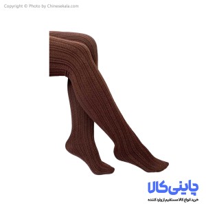 جوراب شلواری طرح گندم قهوه ای زنانه سایز M