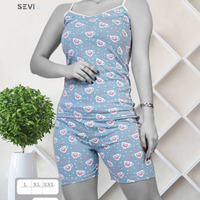 ست زنانه تاپ و شورتک Sevi 8019
