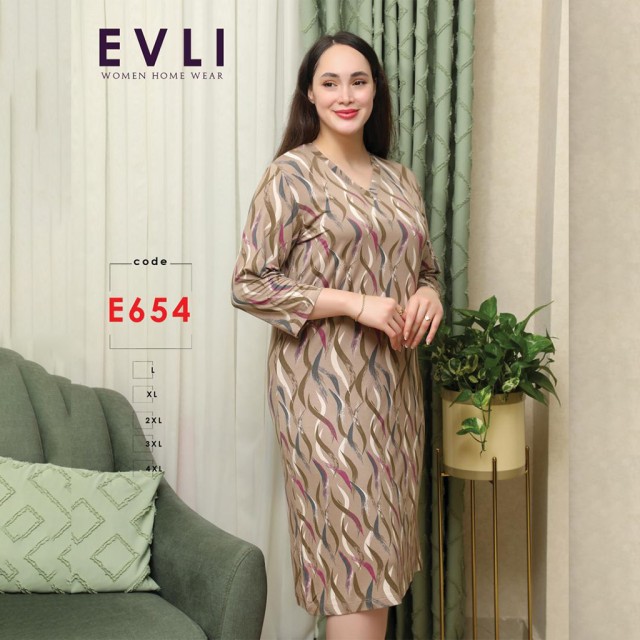 پیراهن آستین سه ربع زنانه Evli کد 654