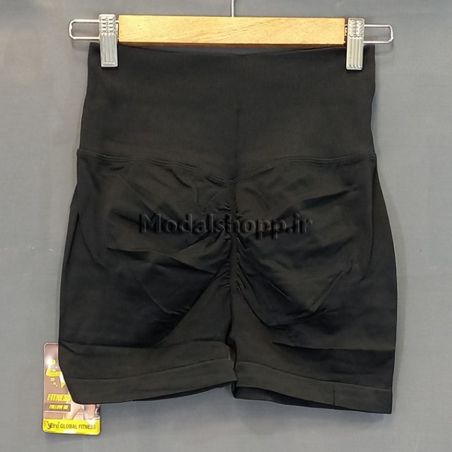 شورتک زنانه سیملس پشت کش دار مشکی | Seamless Shorts