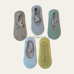 جوراب یوگا، پیلاتس بند طوسی ضربدری - Yoga, Pilates Socks
