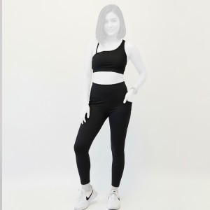 ست نیم‌تنه رومی و لگ ورزشی شاین زنانه ، مشکی