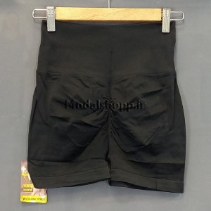 شورتک زنانه سیملس پشت کش دار مشکی | Seamless Shorts