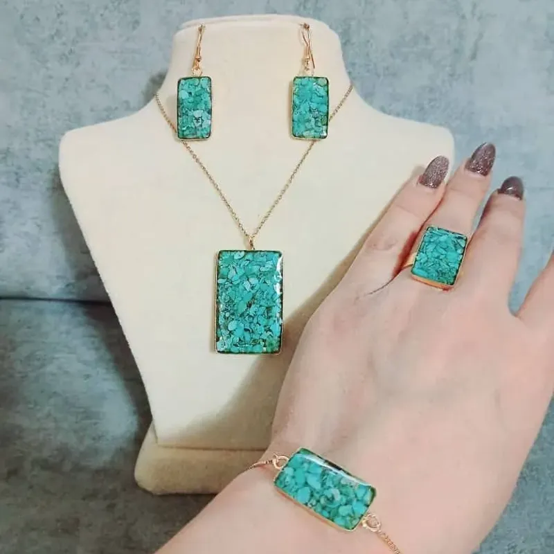 ست کامل فیروزه کوبی زینتی مدل Reva (ریوا)