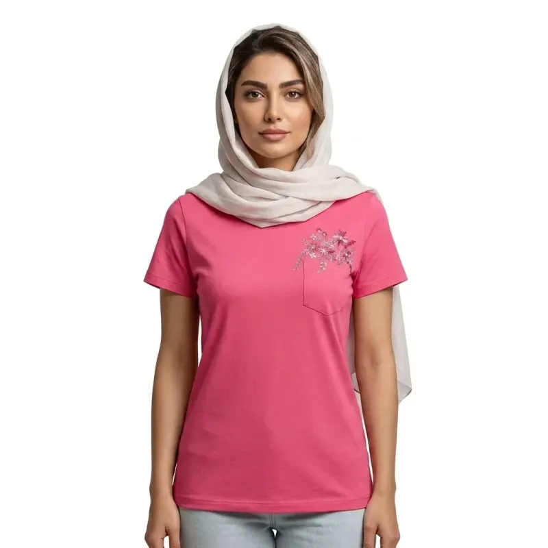 تیشرت زنانه دوگل مدل مودال لنزینگ