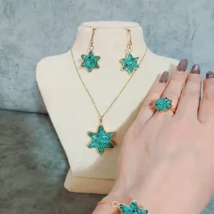 نیم ست فیروزه کوبی مدل ستاره