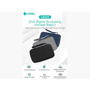 کیف لوازم جانبی ضد آب کوتتسی Coteetci EVA Digital Accessory Storage Bag (L) 14026-BK