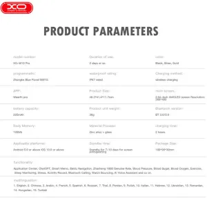 ساعت هوشمند ایکس او XO مدل W10 Pro با نمایشگر AMOLED
