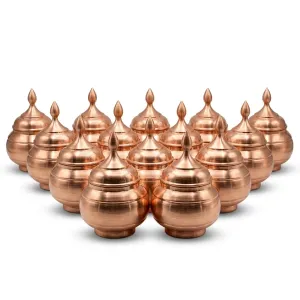 قندان مسی زیر ساخت صنایع دستی مدل سیبی (ارتفاع 18 و 20 سانتی‌متر)