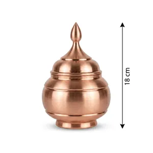 قندان مسی زیر ساخت صنایع دستی مدل سیبی (ارتفاع 18 و 20 سانتی‌متر)