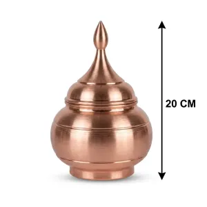 قندان مسی زیر ساخت صنایع دستی مدل سیبی (ارتفاع 18 و 20 سانتی‌متر)
