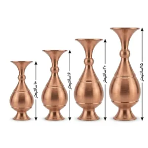 گلدان مسی صراحی زیر ساخت صنایع دستی سایزهای 10، 16، 20 و 25 سانتی‌متر