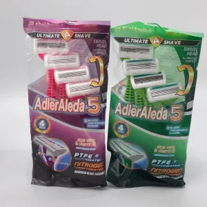 خودتراش ۵ تیغه (ژیلت)  آدلر آلدا Adler Aleda مدل Ultimate Shave بسته ۴ عددی