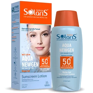 لوسیون ضد آفتاب بی رنگ آردن سولاریس Aqua Newgen آبرسان SPF50+