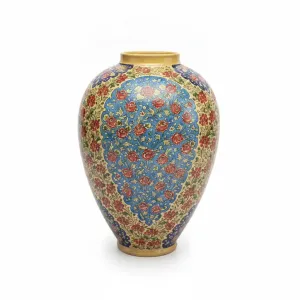 گلدان سفالی بلونی (طرح گل و مرغ) – ارتفاع ۵۵ سانتی‌متر