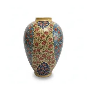 گلدان سفالی بلونی (طرح گل و مرغ) – ارتفاع ۵۵ سانتی‌متر