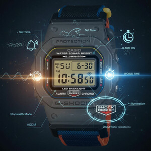 نمای صفحه ساعت کاسیو G-SHOCK DW-5600MNC