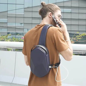 کیف کراس بادی مردانه و زنانه USB دار بنج اصل BANGE BG-7213 ظرفیت 7.9 اینچ