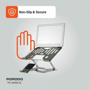 پایه لپ تاپ و موبایل پورودو Porodo مدل PDHSM09SL تاشو و قابل تنظیم / کیوسی شد. بدون ایراد است.