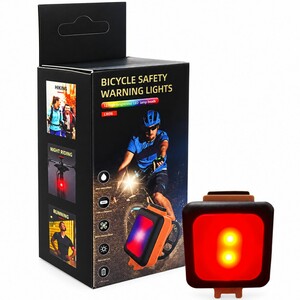 چراغ هشدار شارژی دوچرخه مدل LW06 با 12 LED و نور چند رنگ