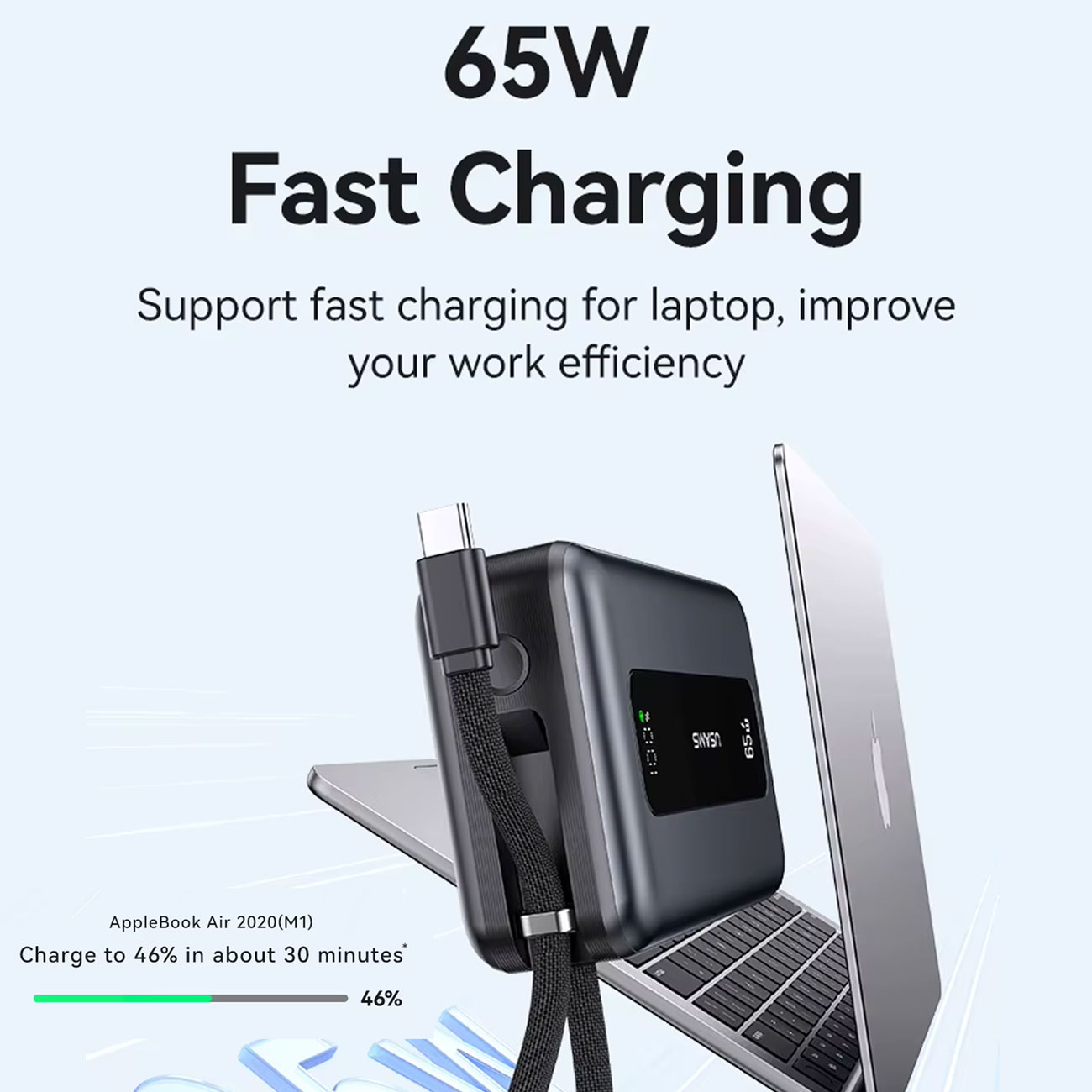 شارژ سریع 65 وات با کابل همراه