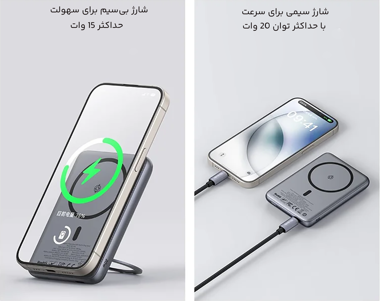 پشتیبانی از شارژ سیمی و وایرلس