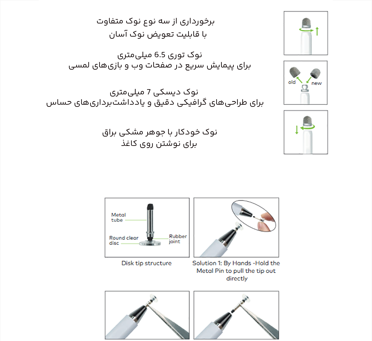 طراحی سه نوک متفاوت برای قلم