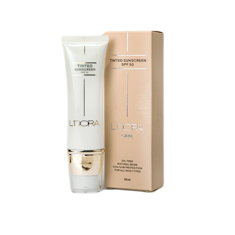 کرم ضد آفتاب رنگی بژ طبیعی SPF50 فاقد چربی ۵۰ میلی‌لیتر