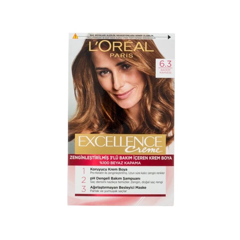 کیت رنگ مو لورال مدل Excellence شماره 6.3