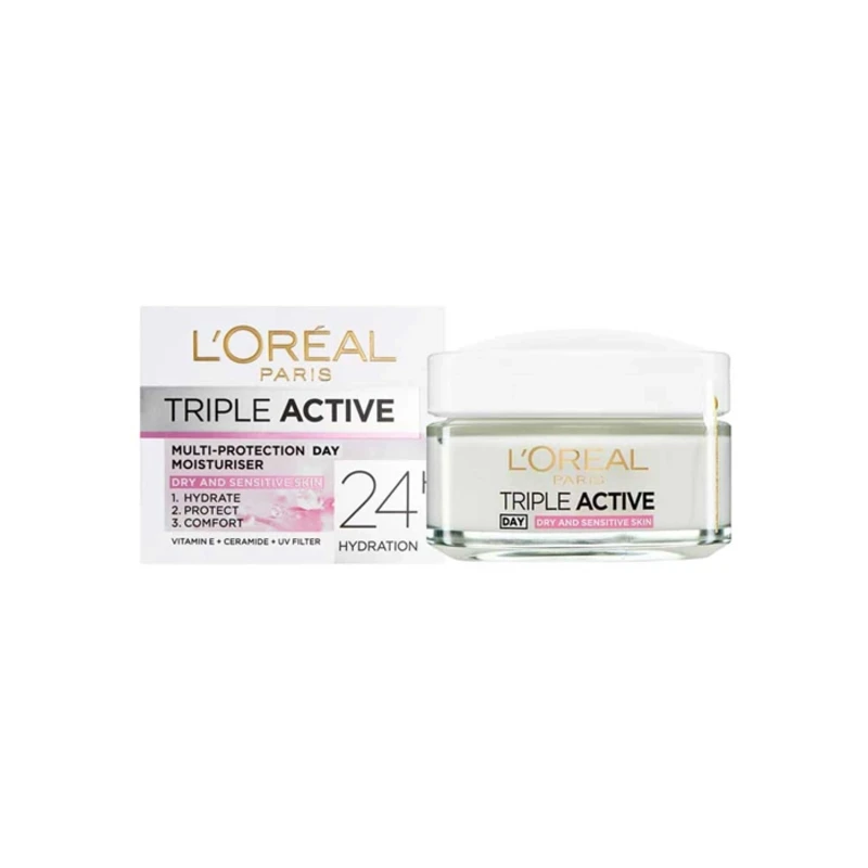 کرم آبرسان  لورال پوست خشک و حساس مدل Triple Active