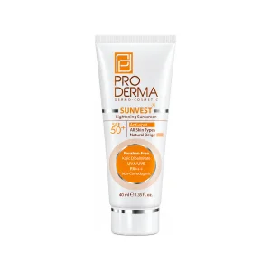 کرم ضدآفتاب SPF 50 روشن کننده بژ طبیعی پرودرما