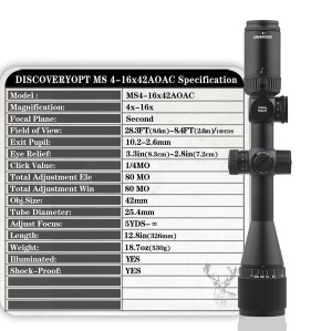 دوربین تفنگ دیسکاوری مدل MS 4-16x42AOAC