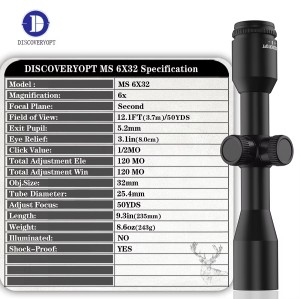 دوربین تفنگ دیسکاوری MS 6x32  سری کامپکت