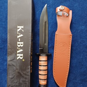 چاقوی شکاری  KA-BAR مدل 1220 US Army با غلاف چرم گاوی