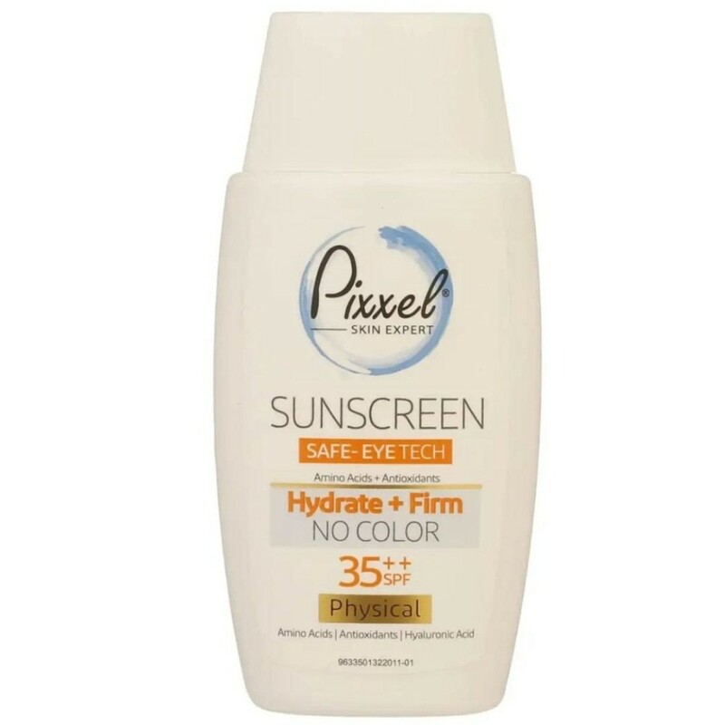 کرم ضد آفتاب فیزیکالی دور چشم و صورت بی رنگ پیکسل با SPF35