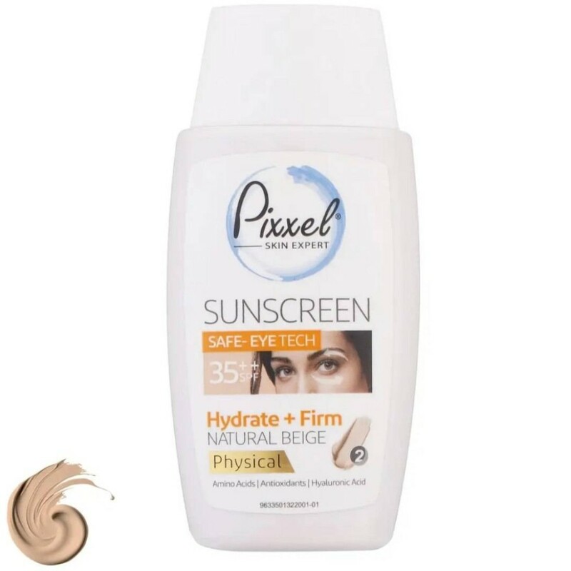 کرم ضد آفتاب فیزیکالی دور چشم و صورت شماره بژ طبیعی پیکسل با SPF35