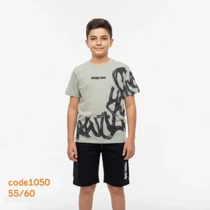 ست تیشرت وشلوارک پسرانه مدل رهام کد001، رنگبندی مطابق تصویر