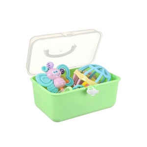 ست جغجغه و دندانگیر نوزادی7 عددی مدل صندوقی سایز بزرگ Baby Rattle