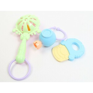 ست جغجغه و دندانگیر نوزادی7 عددی مدل صندوقی سایز بزرگ Baby Rattle