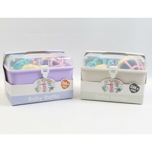 ست جغجغه و دندانگیر نوزادی7 عددی مدل صندوقی سایز بزرگ Baby Rattle