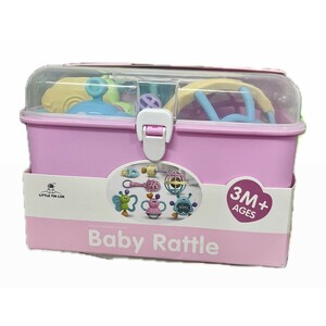 ست جغجغه و دندانگیر نوزادی7 عددی مدل صندوقی سایز بزرگ Baby Rattle